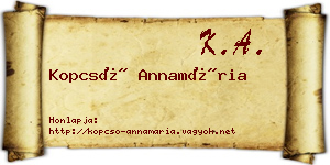 Kopcsó Annamária névjegykártya