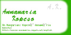 annamaria kopcso business card