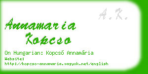 annamaria kopcso business card